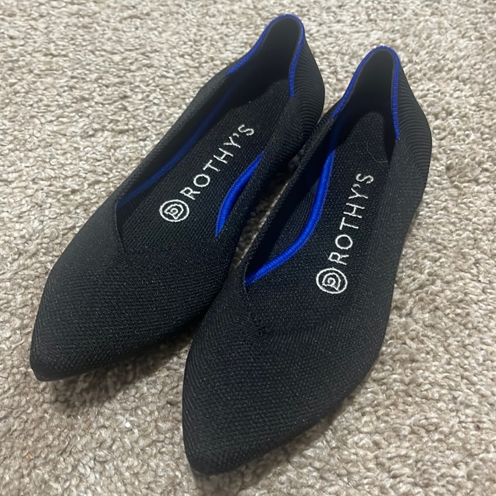 Rothy’s The Point Women's Size W6 Black Slip On Ballet Flats